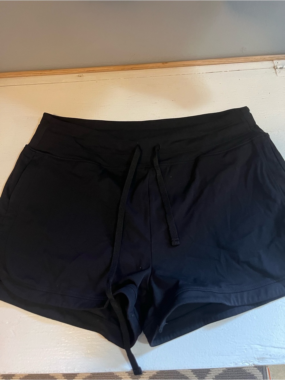 Women's Black Athletic Drawstring Shorts